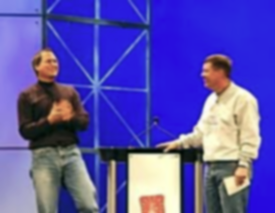 Steve Jobs and Scott McNealy at JavaOne 2000