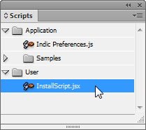 Scripts Panel with script